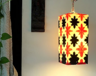 Tie Dyed handmade paper lampshades, hanging lampshade, folding paper lampshade, Christmas gift, paper lantern