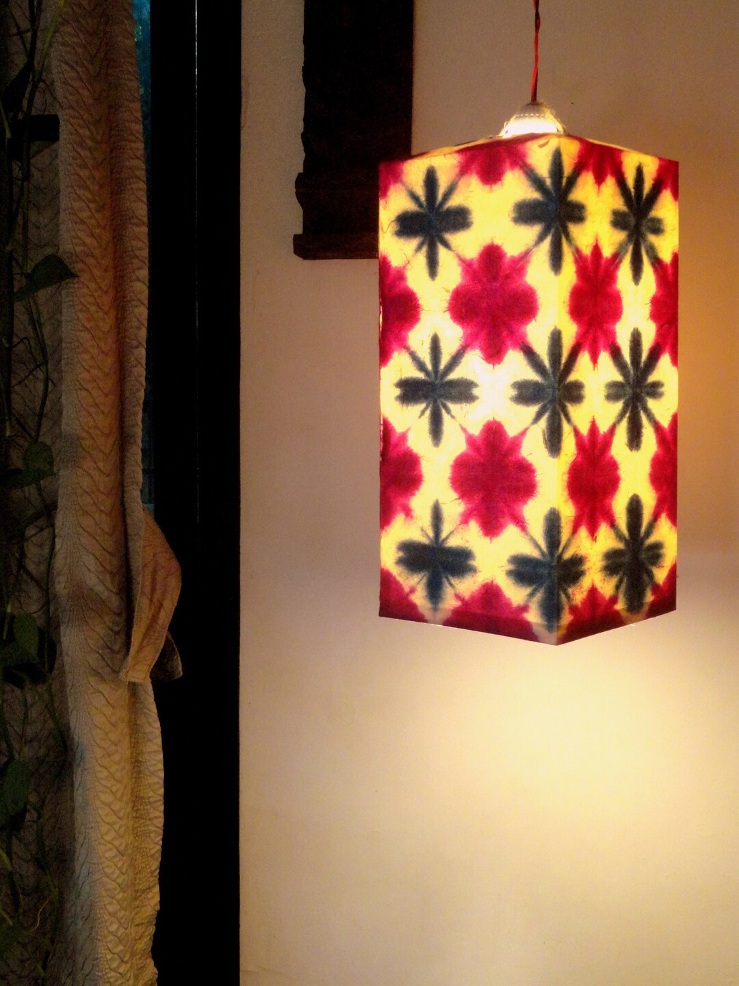 Tie Dyed Handmade Paper Lampshades, Hanging Lampshade, Folding Paper