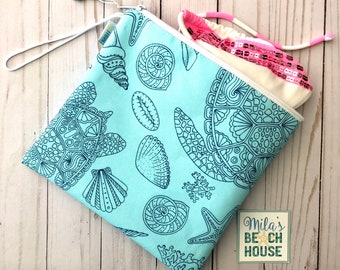 Water resistant bikini wet bag / swim bag