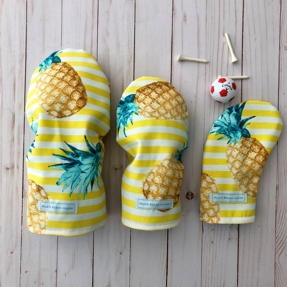Golf head covers / pineapple golf gifts / golf headcovers