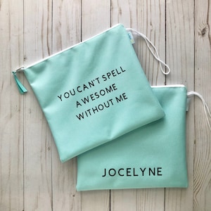 Personalized water resistant bikini wet bag / cosmetic bag / diaper bag