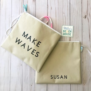 Personalized waterproof bikini wet bag / cosmetic bag / diaper bag