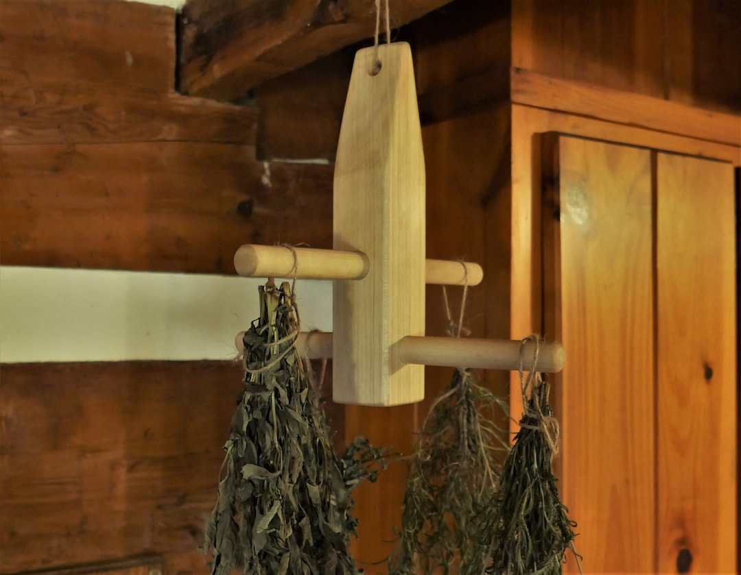 18th Century Wooden Hanging Herb Drying Tree Reproduction