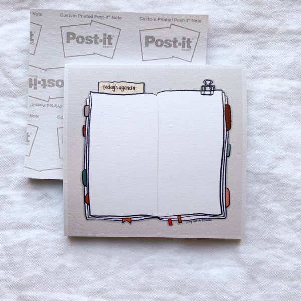 Today’s Agenda | illustrated sticky notes | 3x3 in.