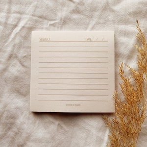 Cream Notes | functional sticky notes | 3x3 in.