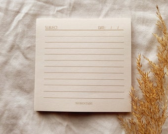 Cream Notes | functional sticky notes | 3x3 in.