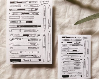 Illustrated Pens | planner and journaling stickers