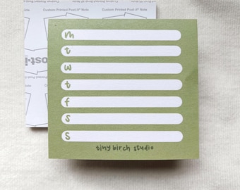 Colored Weeks | functional sticky notes | 3x3 in.