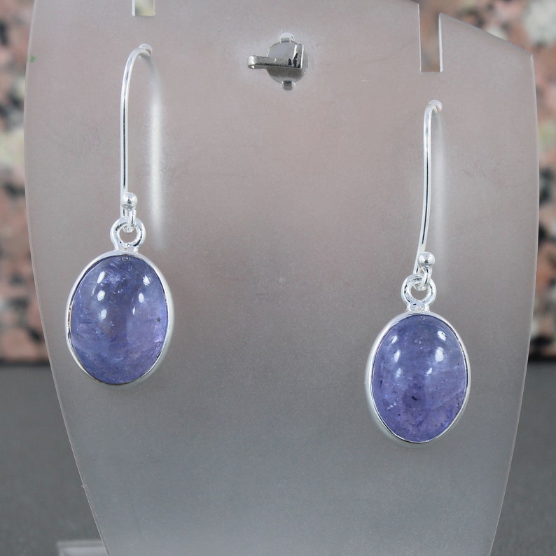 Tanzanite Dangle Earrings Tanzanite Earrings Sterling Silver Tanzanite Earrings December Birthstone Tanzanite