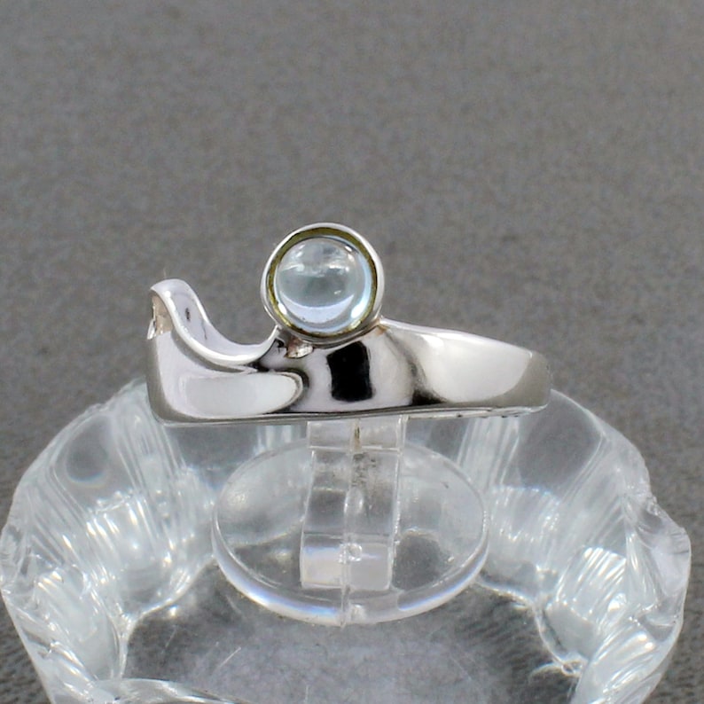 Topaz Sterling Silver Ring Size 8 Blue Topaz Ring