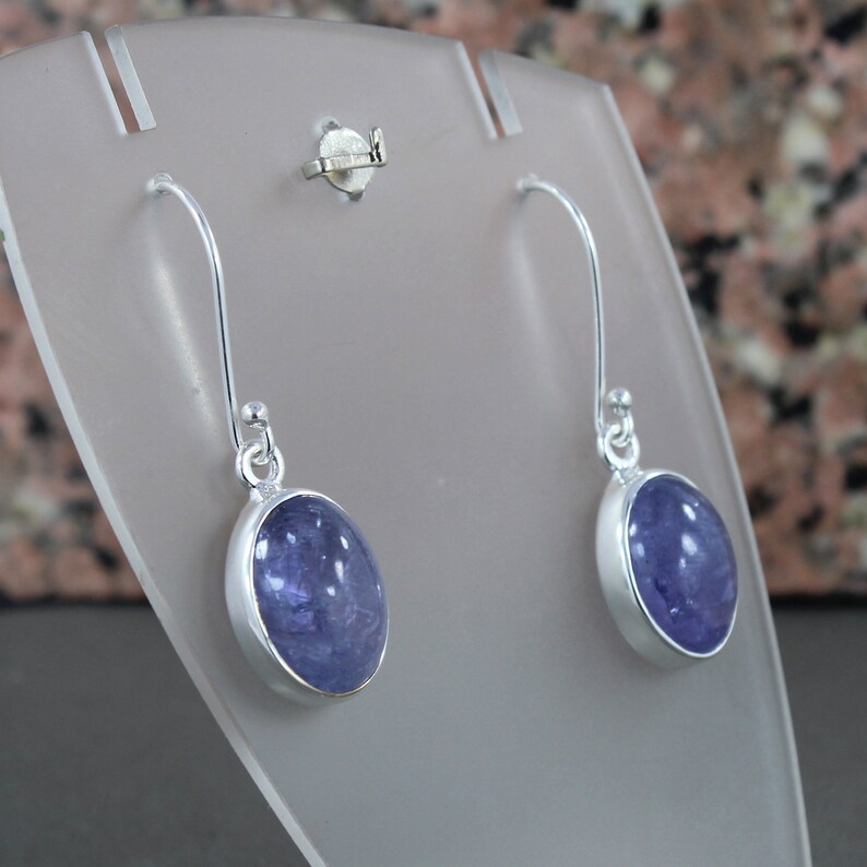 Tanzanite Dangle Earrings Tanzanite Earrings Sterling Silver Tanzanite Earrings December Birthstone Tanzanite