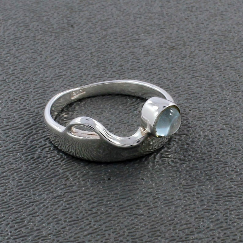Topaz Sterling Silver Ring Size 8 Blue Topaz Ring