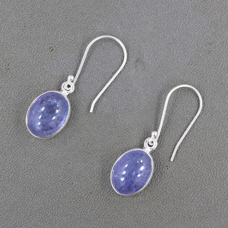Tanzanite Dangle Earrings Tanzanite Earrings Sterling Silver Tanzanite Earrings December Birthstone Tanzanite