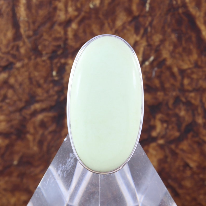 Lemon Chrysoprase Ring Chrysoprase Silver Jewelry Size 8 Solid Sterling Silver Ring