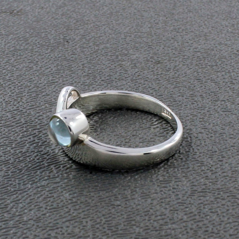 Topaz Sterling Silver Ring Size 8 Blue Topaz Ring