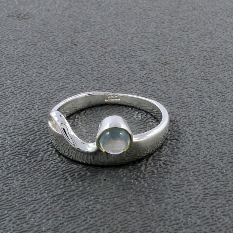 Topaz Sterling Silver Ring Size 8 Blue Topaz Ring