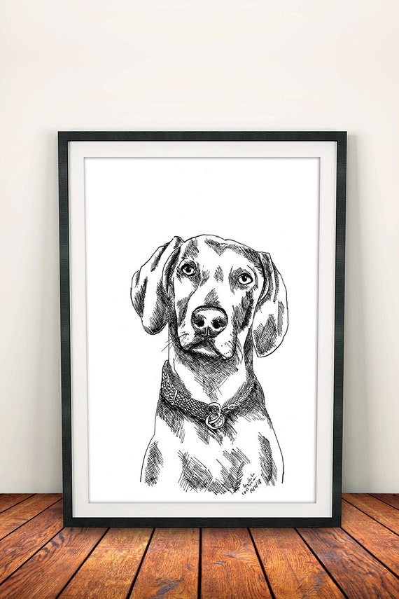 Vizmaraner Print Dog Prints Printable Artwork Wall Art Digital Instant Weimaraner Viszla Tall
