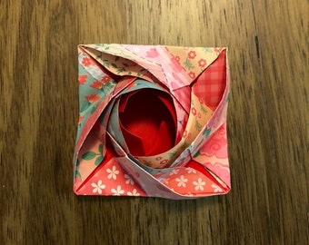 10 Handmade Quilted Floral Pattern Origami Roses
