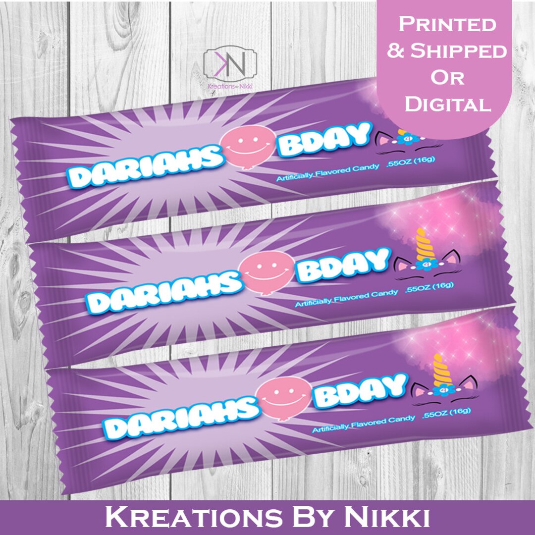 Unicorn Party Taffy Favors Candy Unicorn Party Unicorn Etsy