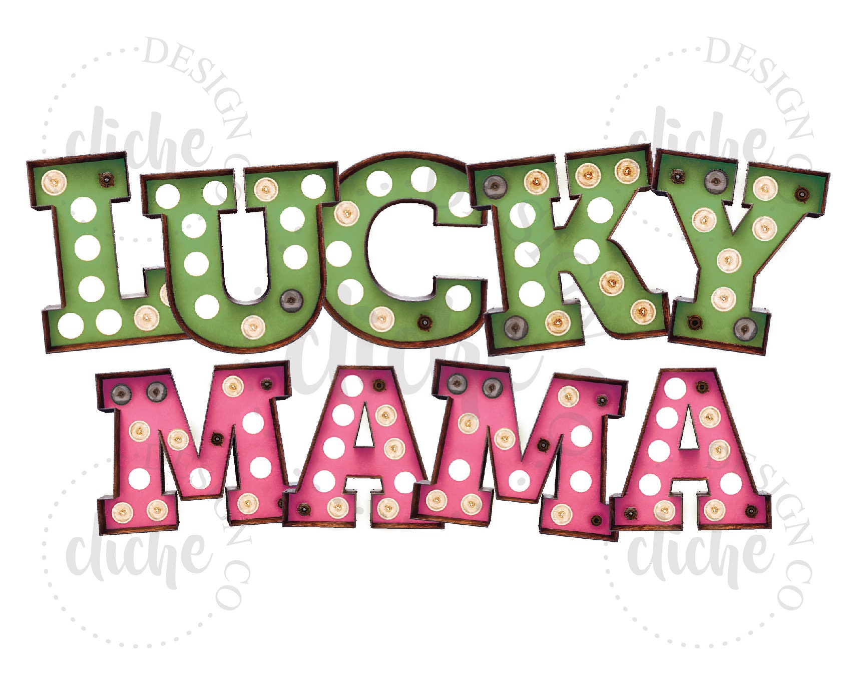 2 designs Lucky mama Digital Download Lucky sublimation design PNG design