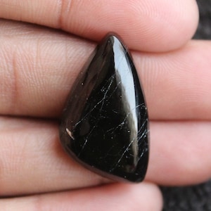 Black Tourmaline - Fancy Shape Cabochon, Black Tourmaline Cabochon For Jewelry Making,,27X15X7mm