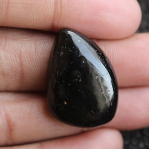 Black Tourmaline - Fancy Shape Cabochon, Black Tourmaline Cabochon For Jewelry Making,,27X18X7mm