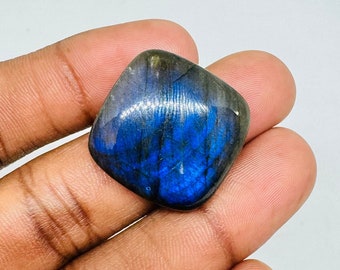 Natural Blue Labradorite Cushion Shape Cabochon, Labradorite Cabochon For Gemstone Jewelry Making,, 23X23X8 mm