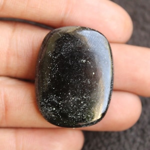 Black Tourmaline - Long Octagon Shape Cabochon, Black Tourmaline Cabochon For Jewelry Making,,31X24X5mm