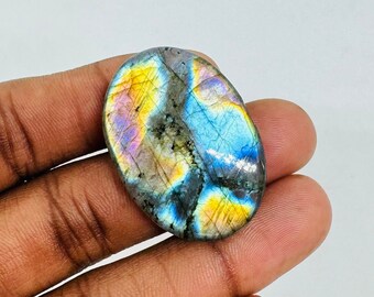 Natural Multi Labradorite Oval Shape Cabochon, Labradorite Cabochon For Gemstone Jewelry Making,, 36X25X6 mm