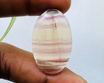 Cabujón de fluorita natural de forma ovalada, piedra preciosa de cabujón de fluorita para hacer joyas, 32 x 19 x 6 mm