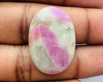 Oval Ruby Feldspar Cabochon, Jewelry Making (28X20X4 mm)