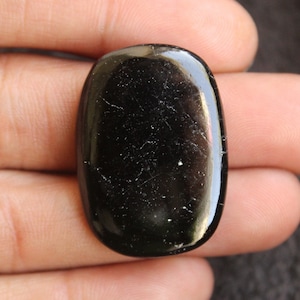 Black Tourmaline - Long Octagon Shape Cabochon, Black Tourmaline Cabochon For Jewelry Making,,31X22X4mm