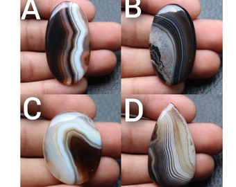 Banded Onyx Oval And Pear Shape Cabochon, Banded Onyx Cabochon For Lot Gemstone Making,, 30 To 42 mm