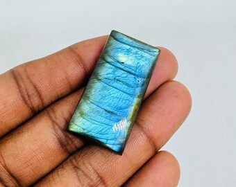 Natural Multi Labradorite Rectangle Shape Cabochon, Labradorite Cabochon For Gemstone Jewelry Making,, 39X19X7 mm