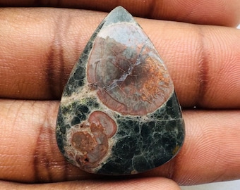 Peanut Obsidian Cabochon - Pear Shape Gemstone (30x23x5 mm)
