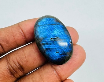 Natural Blue Labradorite Oval Shape Cabochon, Labradorite Cabochon For Gemstone Jewelry Making,, 33X22X9 mm