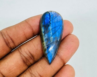 Natural Blue Labradorite Pear Shape Cabochon, Labradorite Cabochon For Gemstone Jewelry Making,, 44X20X7 mm