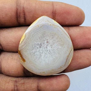 Unique Botswana Agate Pear Shape Cabochon, Botswana Agate Cabochon For Pendant Making,, 38X35X4 MM