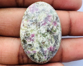 Cabochão oval com cianita rubi natural, pedra preciosa cianita rubi à venda, 36 x 25 x 7 mm