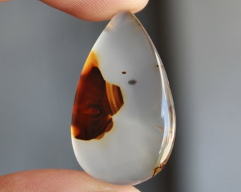 High Quality Montana Agate Pear Shape Cabochon,Montana Agate Cabochon For Jewelry Making,,35X21X5 mm,,DG-1725