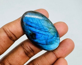 Natural Blue Labradorite Oval Shape Cabochon, Labradorite Cabochon For Gemstone Jewelry Making,, 48X27X7 mm