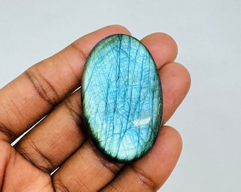 Natural Blue Labradorite Oval Shape Cabochon, Labradorite Cabochon For Gemstone Jewelry Making,, 49X30X9 mm