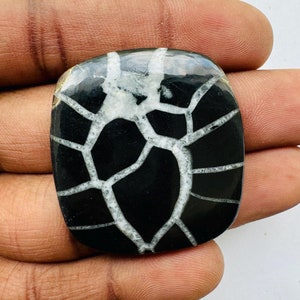 Top Quality Black Septarian Cushion Shape Cabochon, Septarian Cabochon For Jewelry Uses,, 37X34X4 MM,,