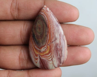 Natural Rosetta Agate Pear Shape Cabochon, Rosetta Agate Cabochon For Jewelry Making,,49X30X6 mm,,DG-