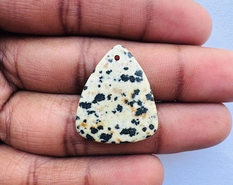 Natural Dalmatian Jasper - Trillion Shape Cabochon, Dalmatian Jasper For Jewelry Making,, 26X22X4 MM