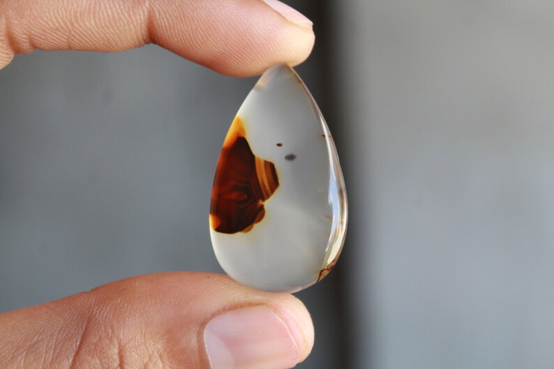 High Quality Montana Agate Pear Shape Cabochon,Montana Agate Cabochon For Jewelry Making,,35X21X5 mm,,DG-1725 image 1