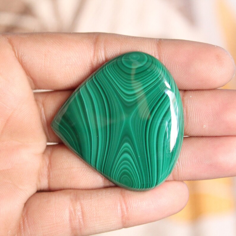 Natural Malachite Heart Shape Cabochon,Malachite Cabochon For Jewelry Making,,46X47X6 mm,,DG-1828