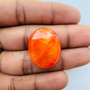 Natural Carnelian Oval Shape Cabochon, Carnelian Cabochon For Jewelry Making,, 25X20X8 MM