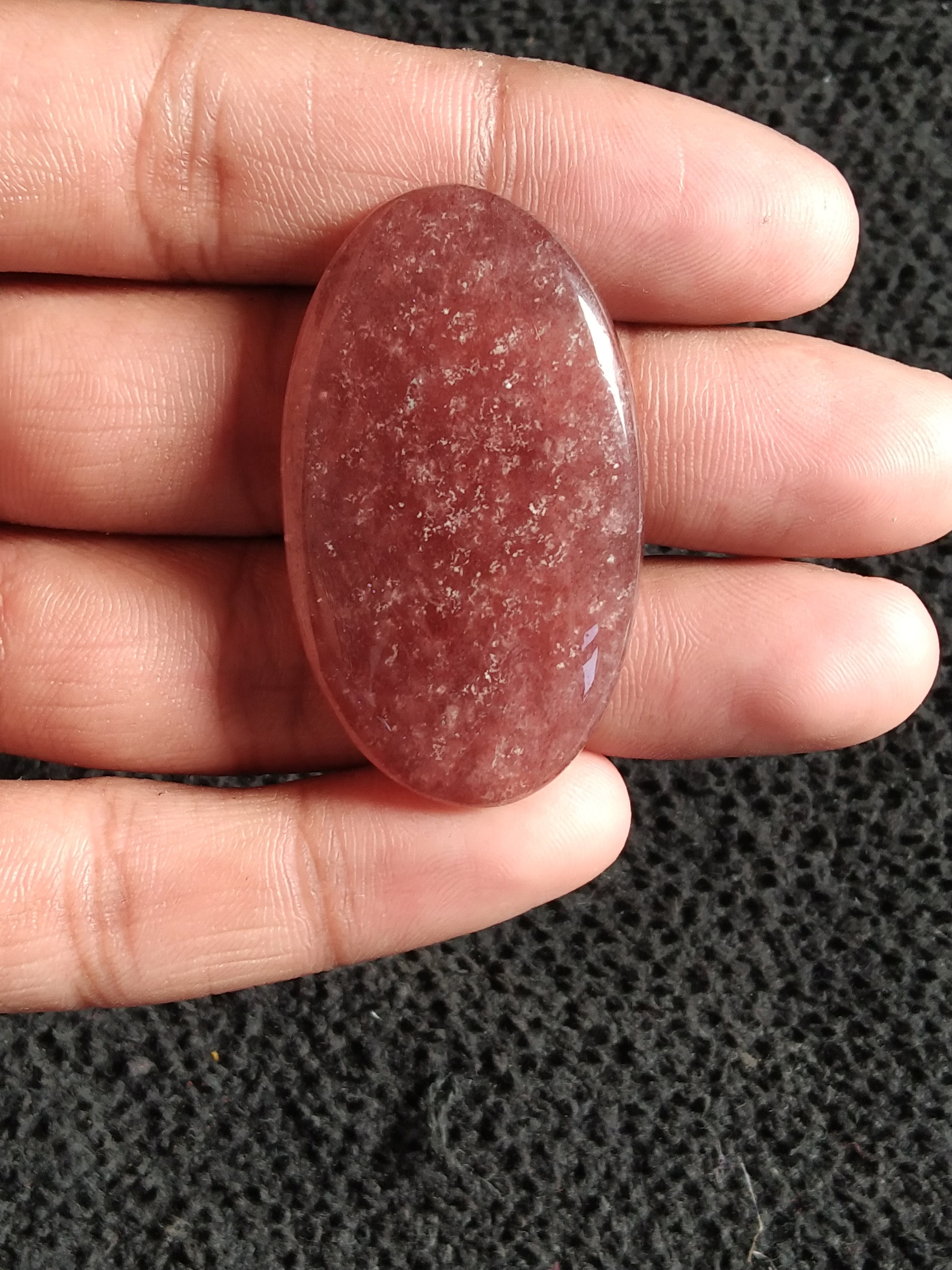 Genuine Strawberry Quartz Oval Shape CabochonStrawberry Etsy