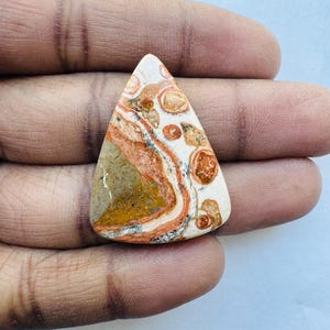 Unique Leopardite Jasper Pear shape Cabochon, Leopardite Jasper For Jewelry Uses,, 34X25X4 MM